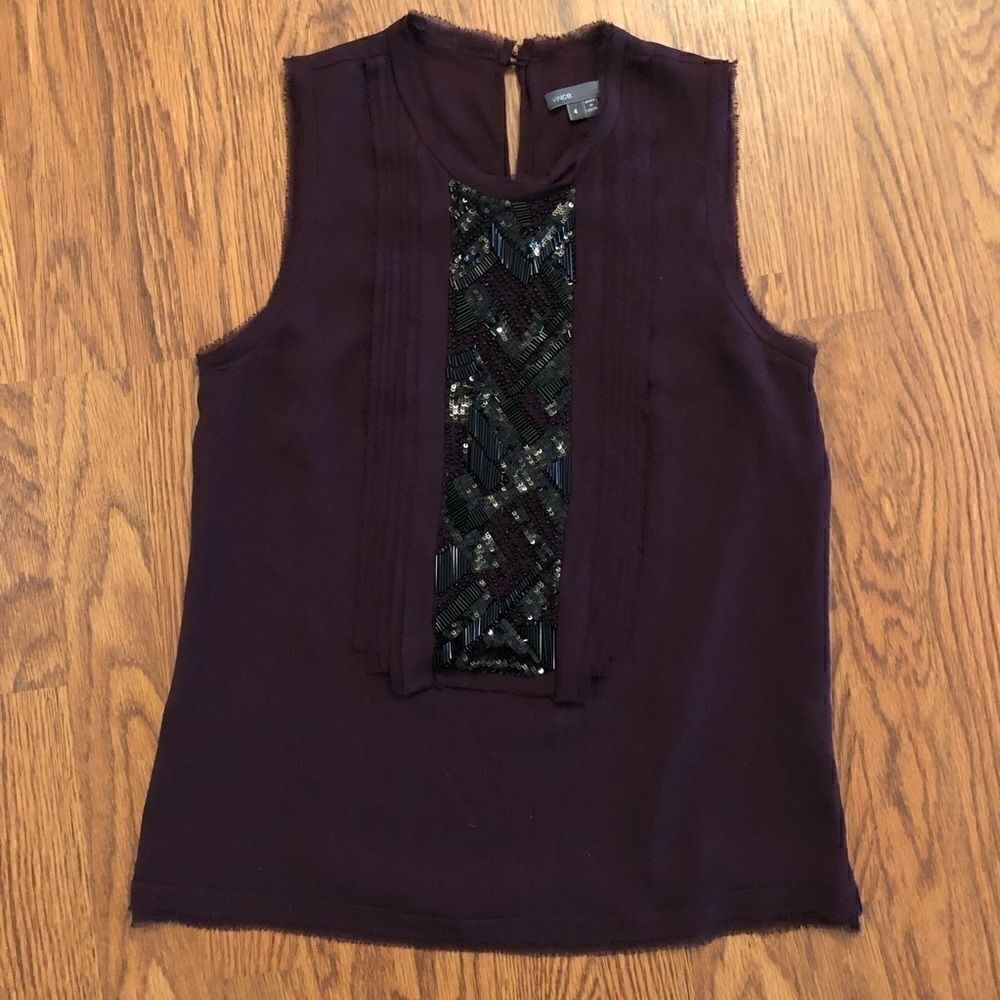 Vince | Plum Purple Silk Chiffon Blouse